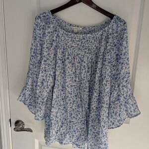 Floral Blue Women's Top